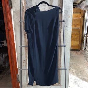 Vionnet Black Draped Pleated Dress